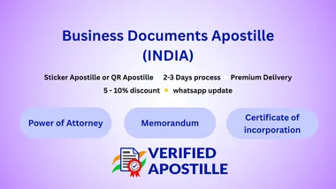 Business Document Apostille — e-Apostille (QR) & Sticker MEA apostille for Indian business documents (POA, MOA/AOA, Incorporation, Invoices)
