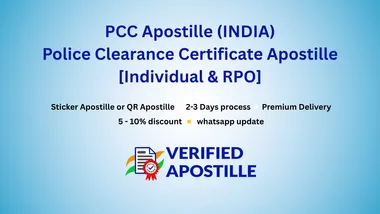 PCC Apostille (Sticker or e-Apostille QR) MEA apostille for Indian PCC — Sticker or e-Apostille QR